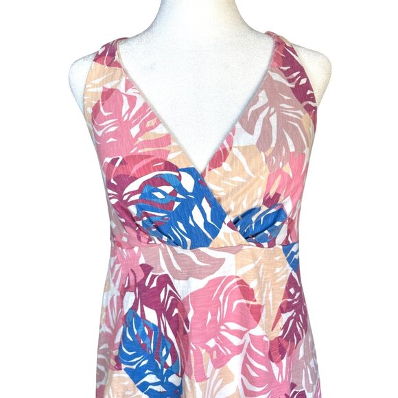 Patagonia Size Medium Dress Amber Dawn Tropical Fit Flare Floral Racer Back - Picture 2 of 10